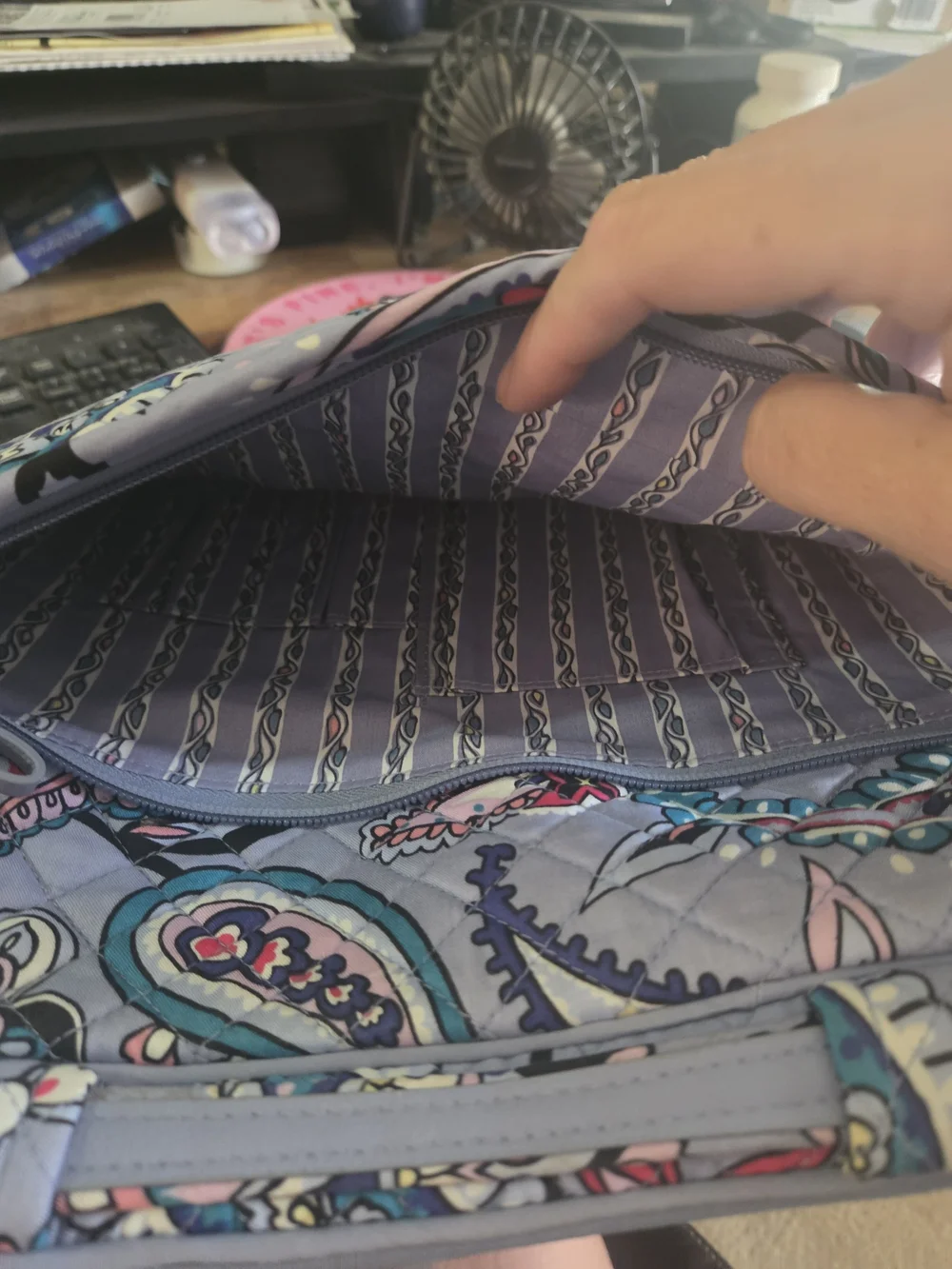 Vera Bradley Quilted Paisley Laptop Sleeve - Lavender Multi